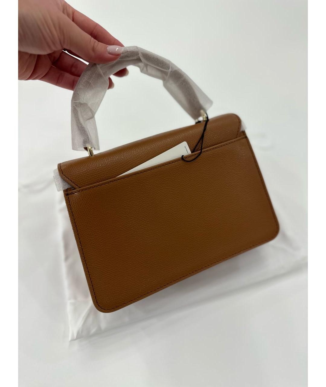 FURLA Коричневая кожаная сумка с короткими ручками, фото 5