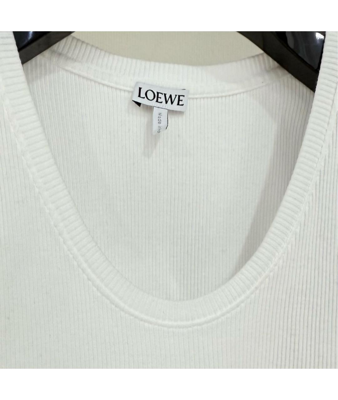 LOEWE Белая хлопковая майка, фото 4