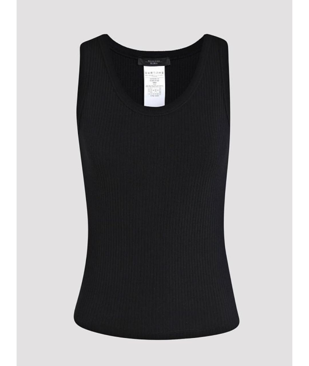 WEEKEND MAX MARA Черная хлопковая майка, фото 2