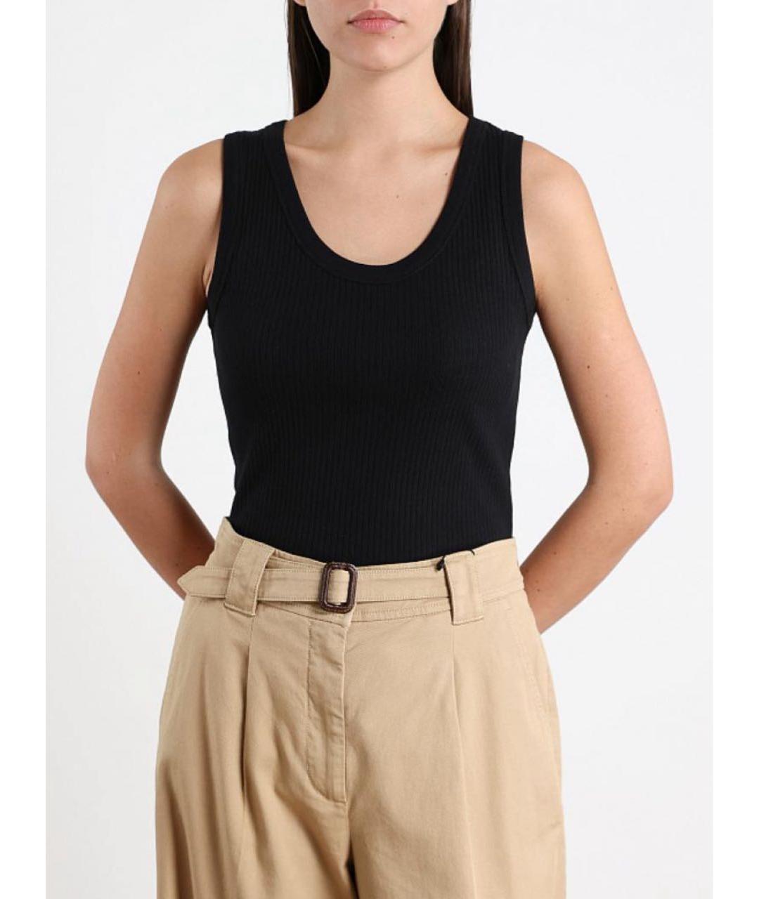 WEEKEND MAX MARA Черная хлопковая майка, фото 3