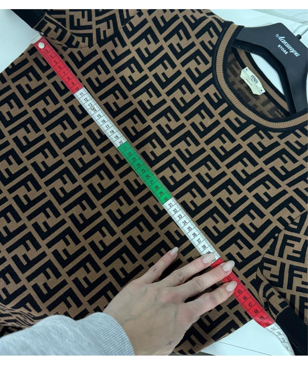 FENDI Коричневое вискозное повседневное платье, фото 8