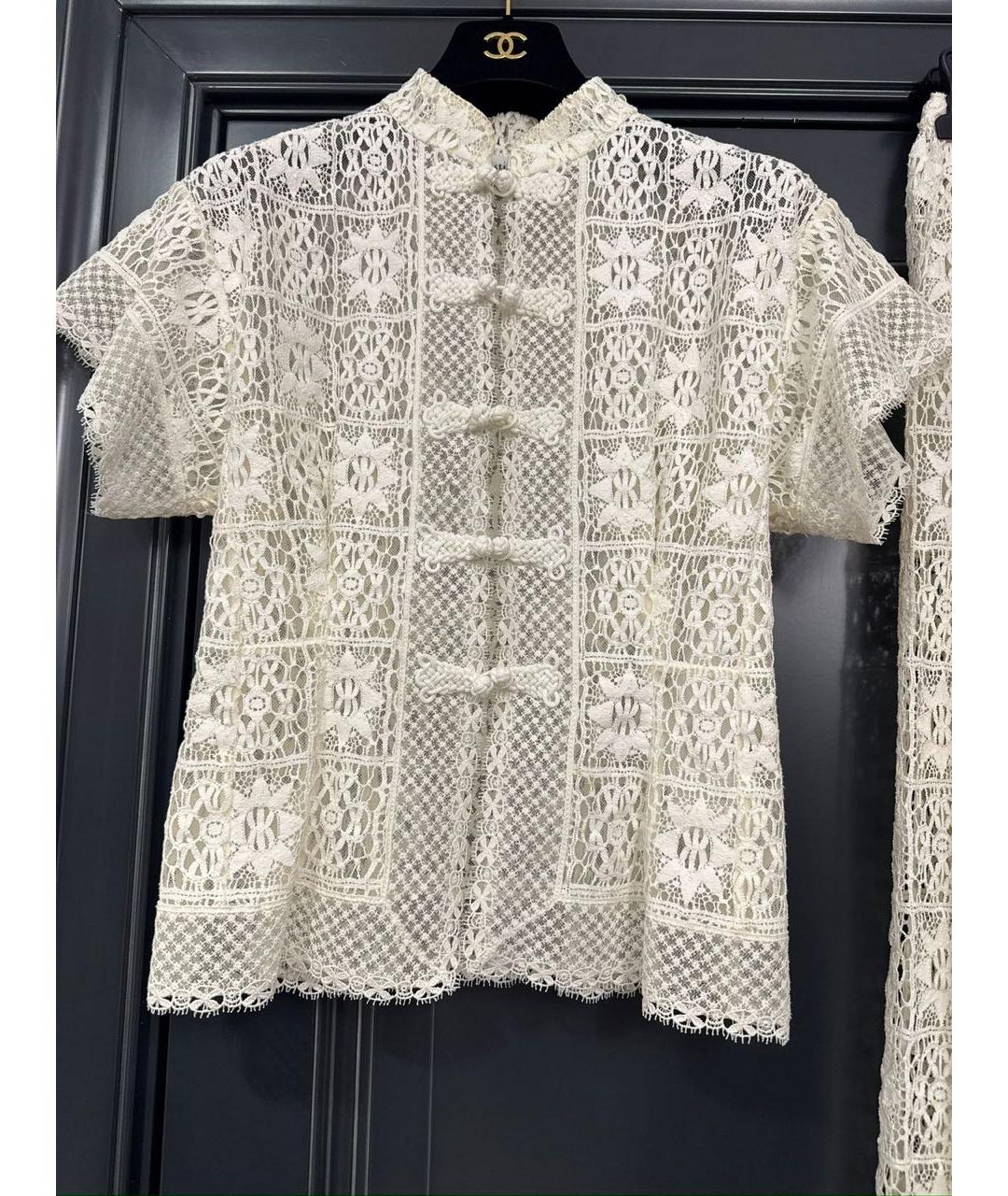 CHRISTIAN DIOR Белый хлопковый костюм с юбками, фото 2