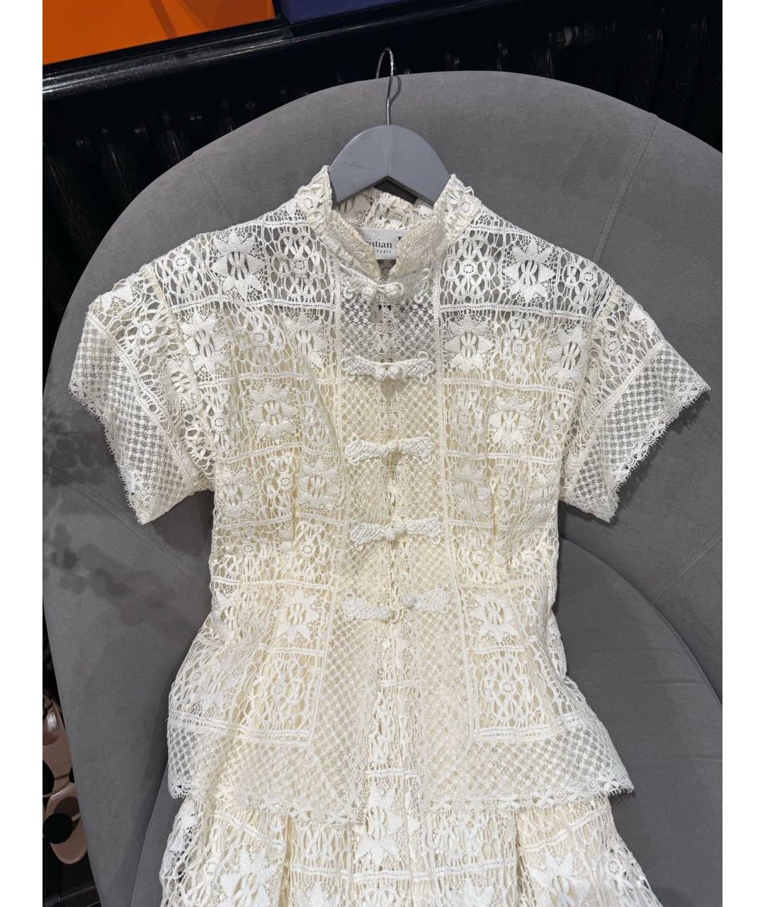 CHRISTIAN DIOR Белый хлопковый костюм с юбками, фото 3
