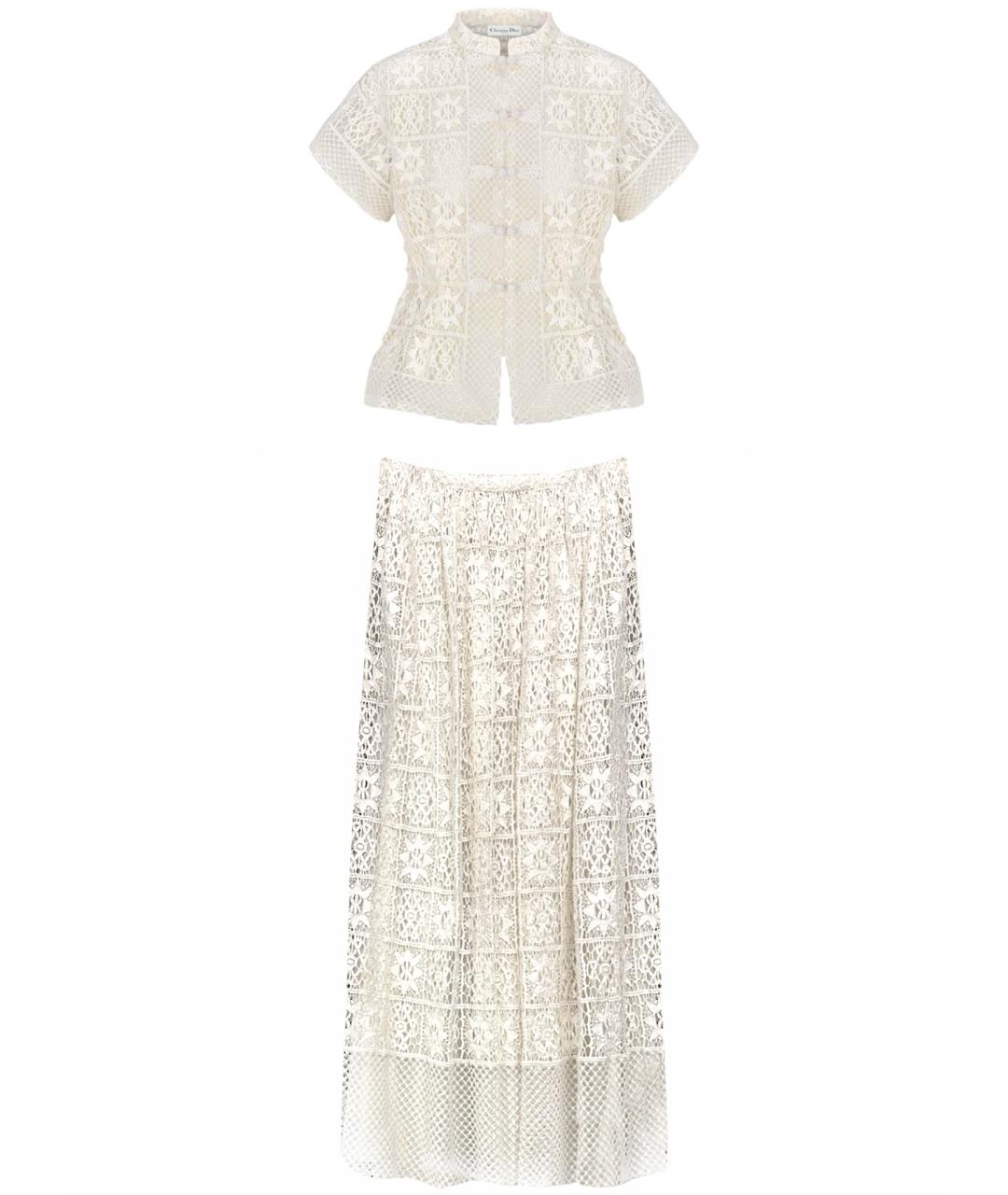 CHRISTIAN DIOR Белый хлопковый костюм с юбками, фото 1