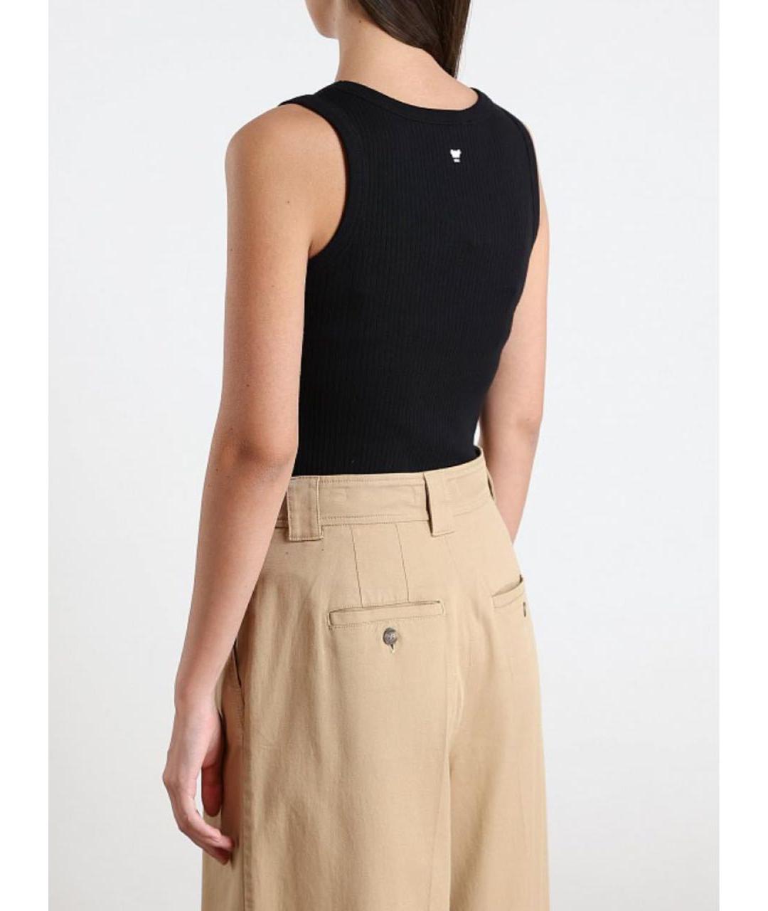 WEEKEND MAX MARA Черная хлопковая майка, фото 4