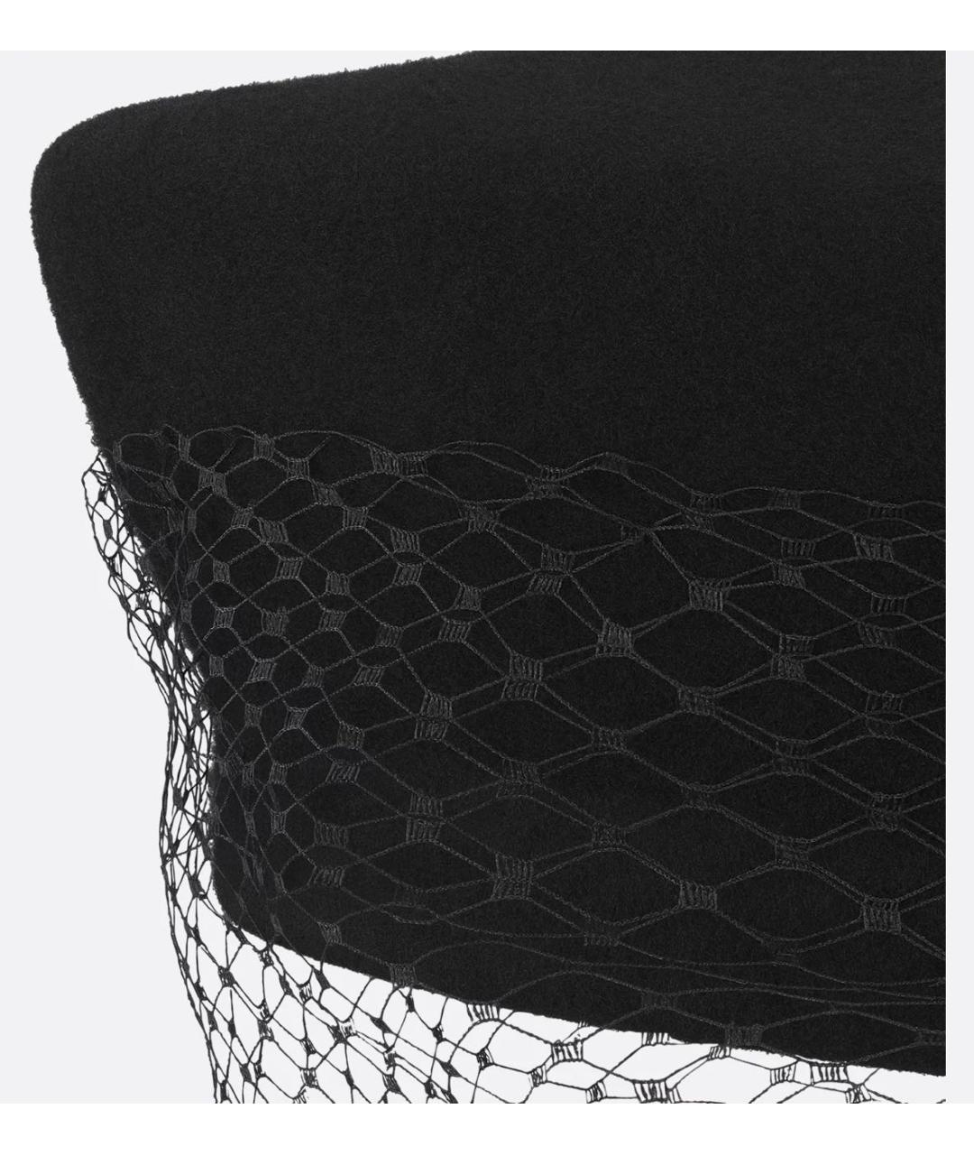 CHRISTIAN DIOR Черная шерстяная шляпа, фото 3