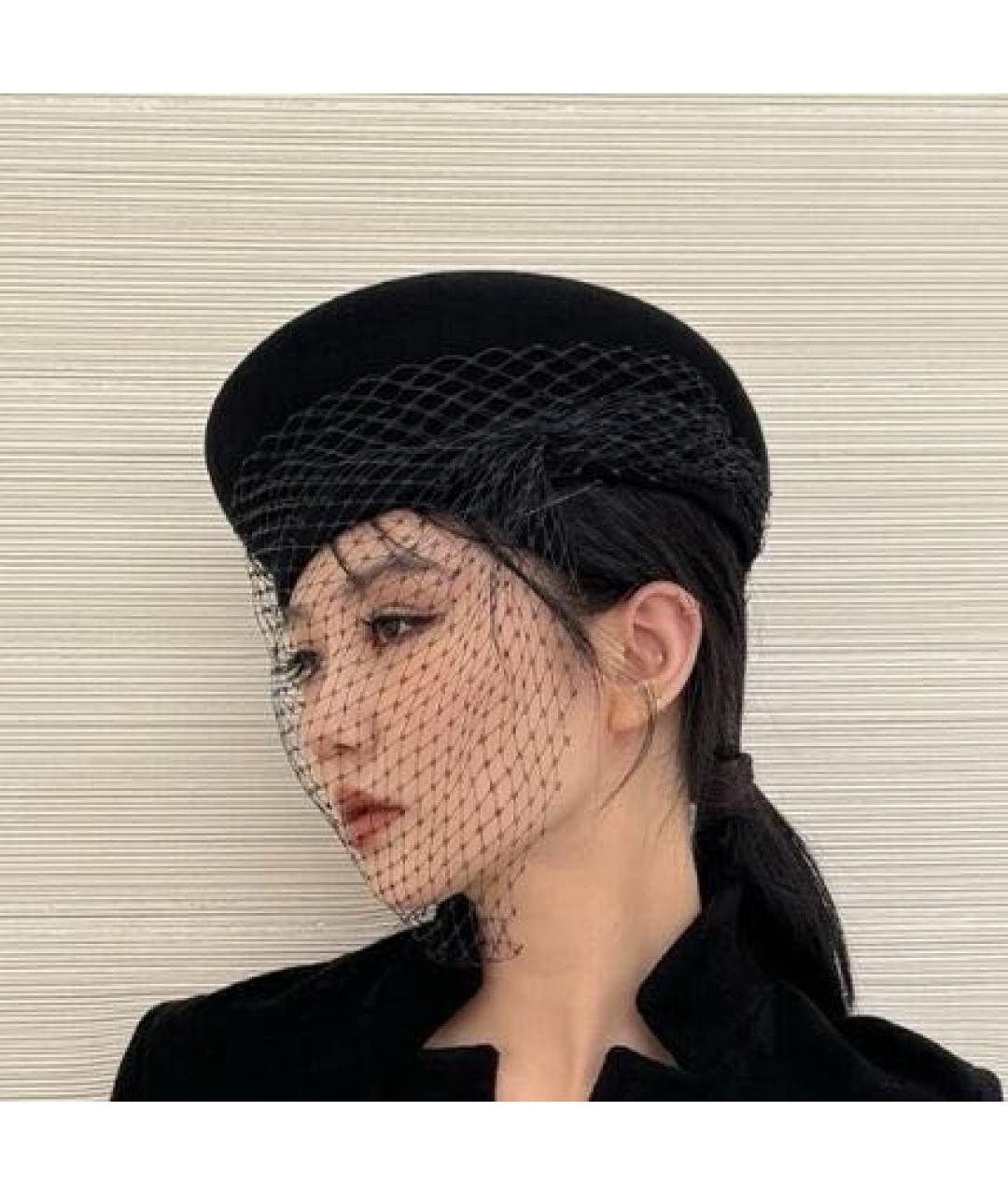 CHRISTIAN DIOR Черная шерстяная шляпа, фото 6