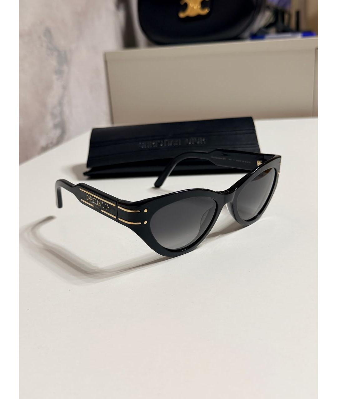 CHRISTIAN DIOR Черные пластиковые солнцезащитные очки, фото 2