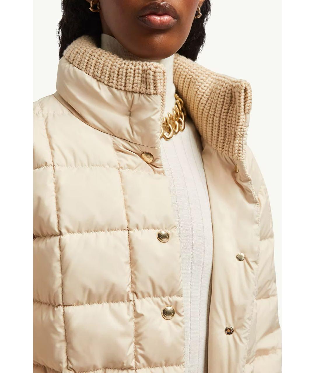 MONCLER Бежевый пуховик, фото 5