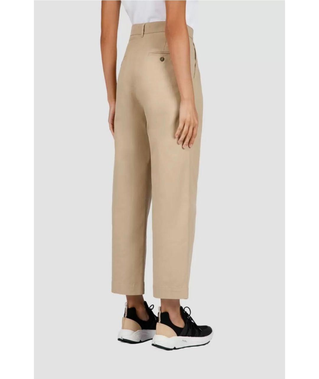 WEEKEND MAX MARA Бежевые хлопковые брюки широкие, фото 6