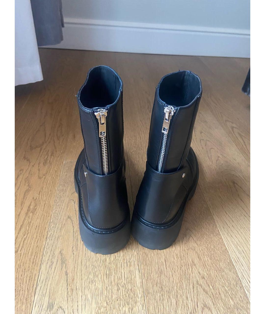 CELINE Черные кожаные полусапоги, фото 4