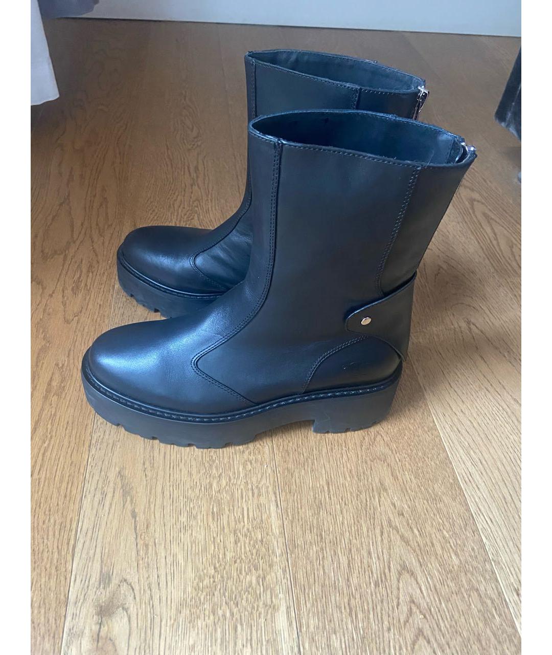 CELINE Черные кожаные полусапоги, фото 5