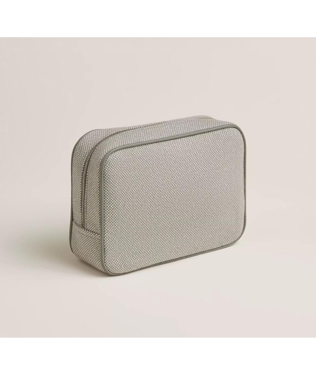 HERMES Серая шерстяная косметичка, фото 2