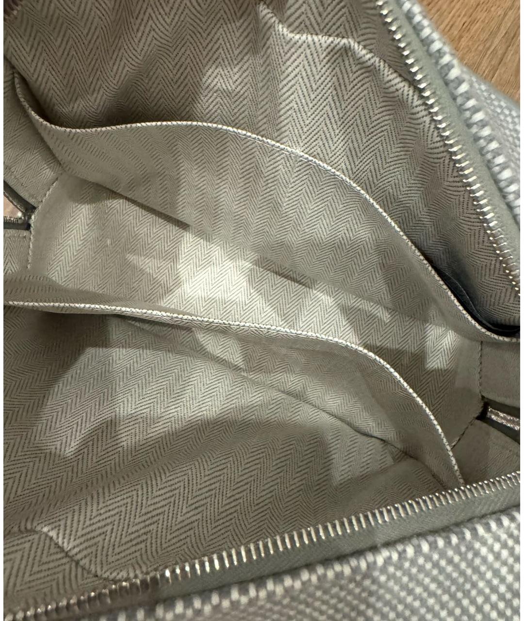 HERMES Серая шерстяная косметичка, фото 5