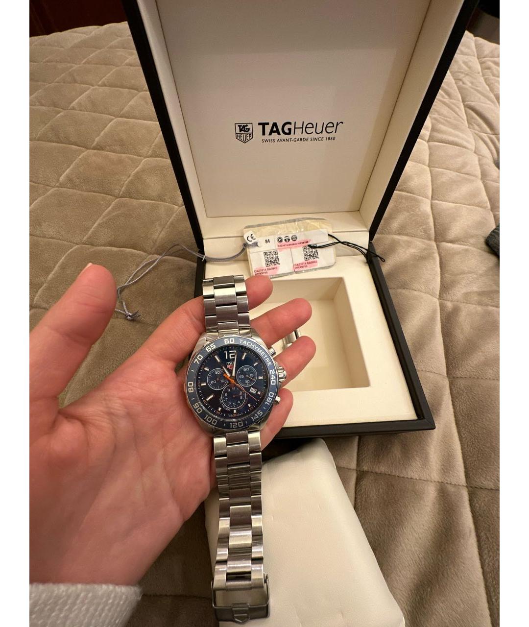 TAG HEUER Серебряные металлические часы, фото 2