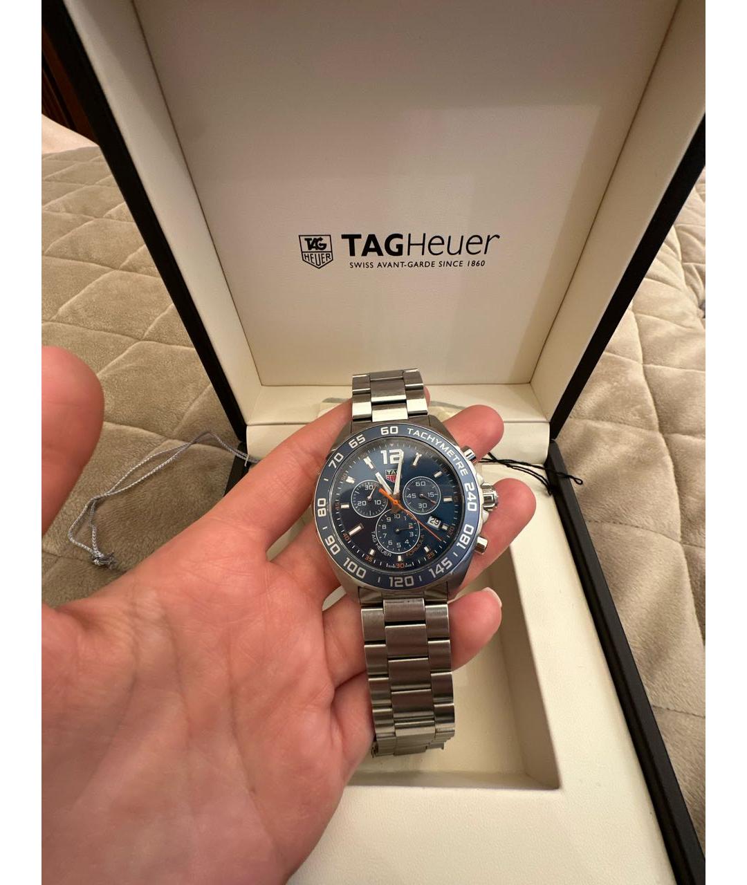 TAG HEUER Серебряные металлические часы, фото 3