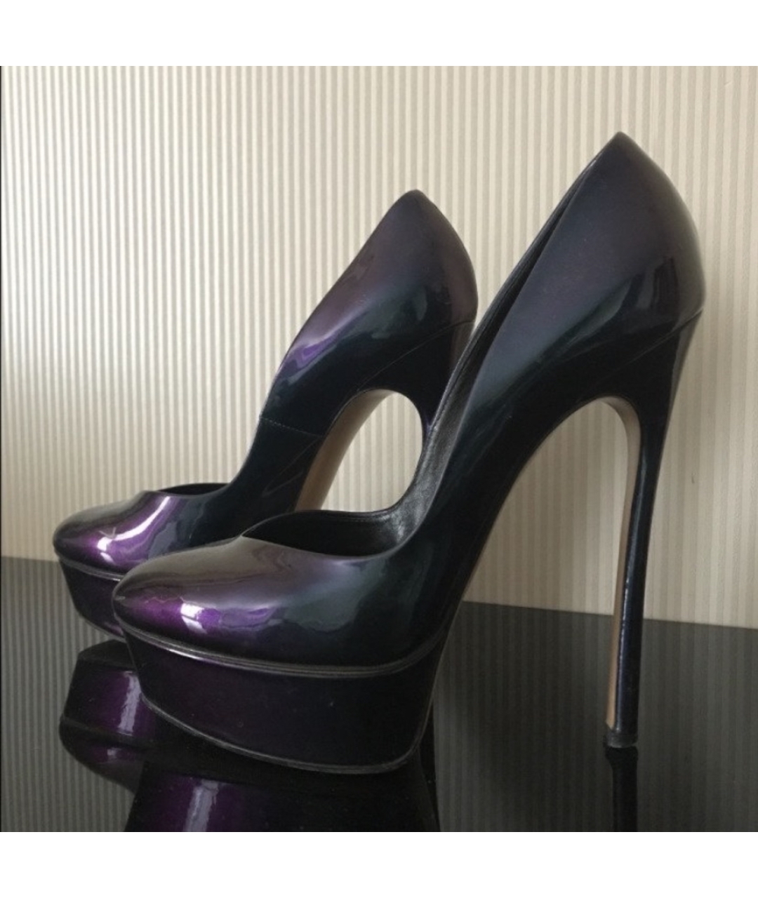 CASADEI Фиолетовые кожаные туфли, фото 3
