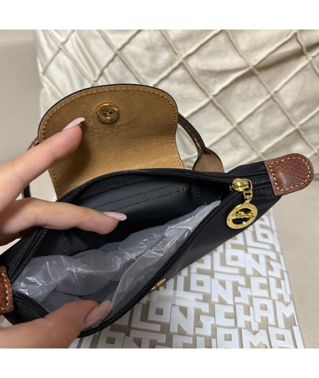 LONGCHAMP Черная сумка с короткими ручками, фото 7