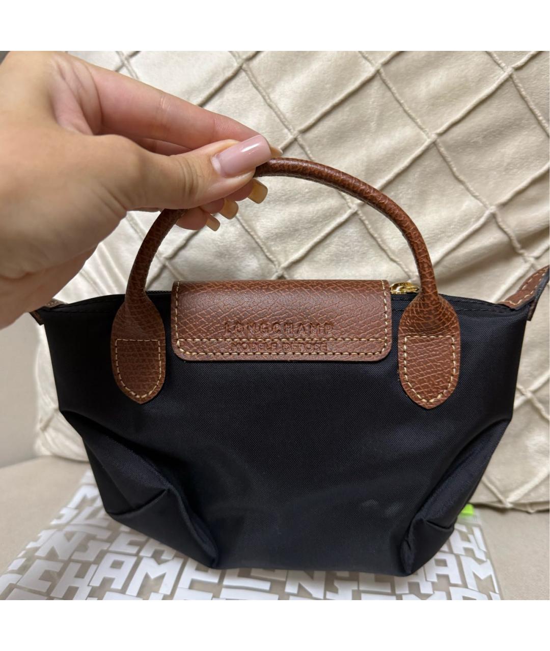LONGCHAMP Черная сумка с короткими ручками, фото 6