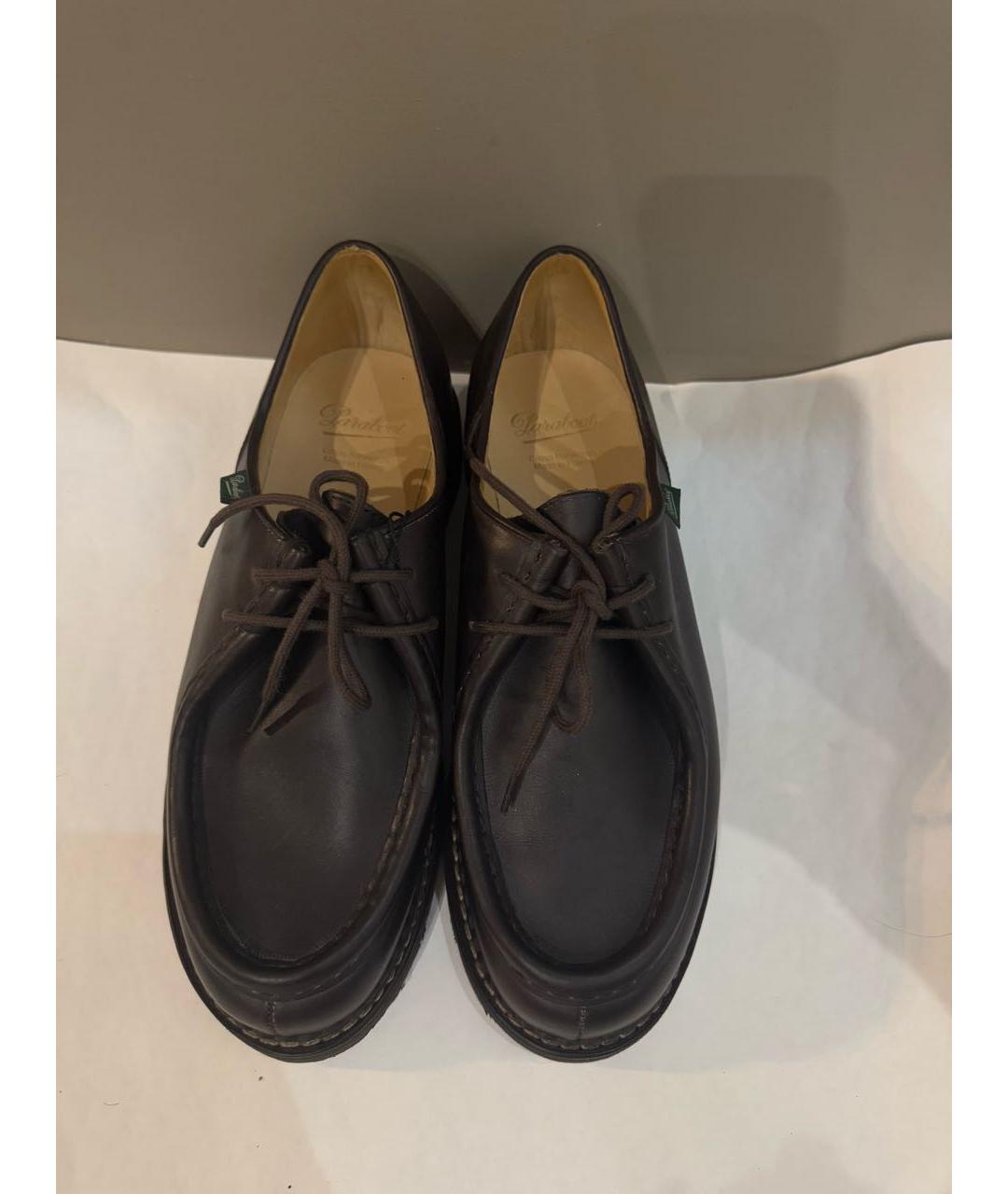 PARABOOT Коричневые кожаные низкие ботинки, фото 3