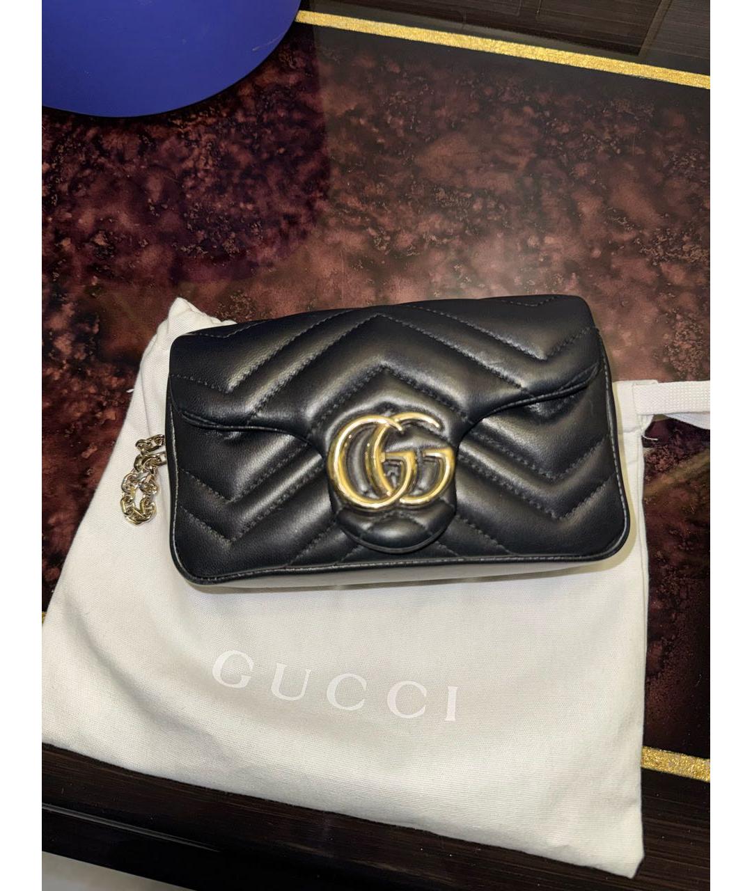GUCCI Черная кожаная сумка через плечо, фото 3