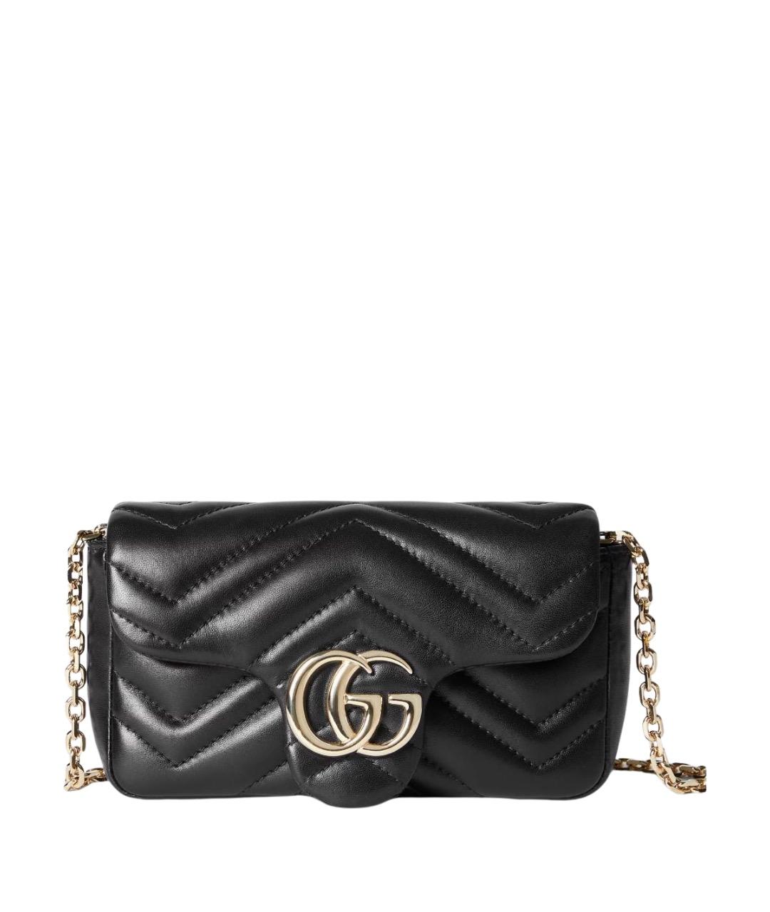GUCCI Черная кожаная сумка через плечо, фото 1
