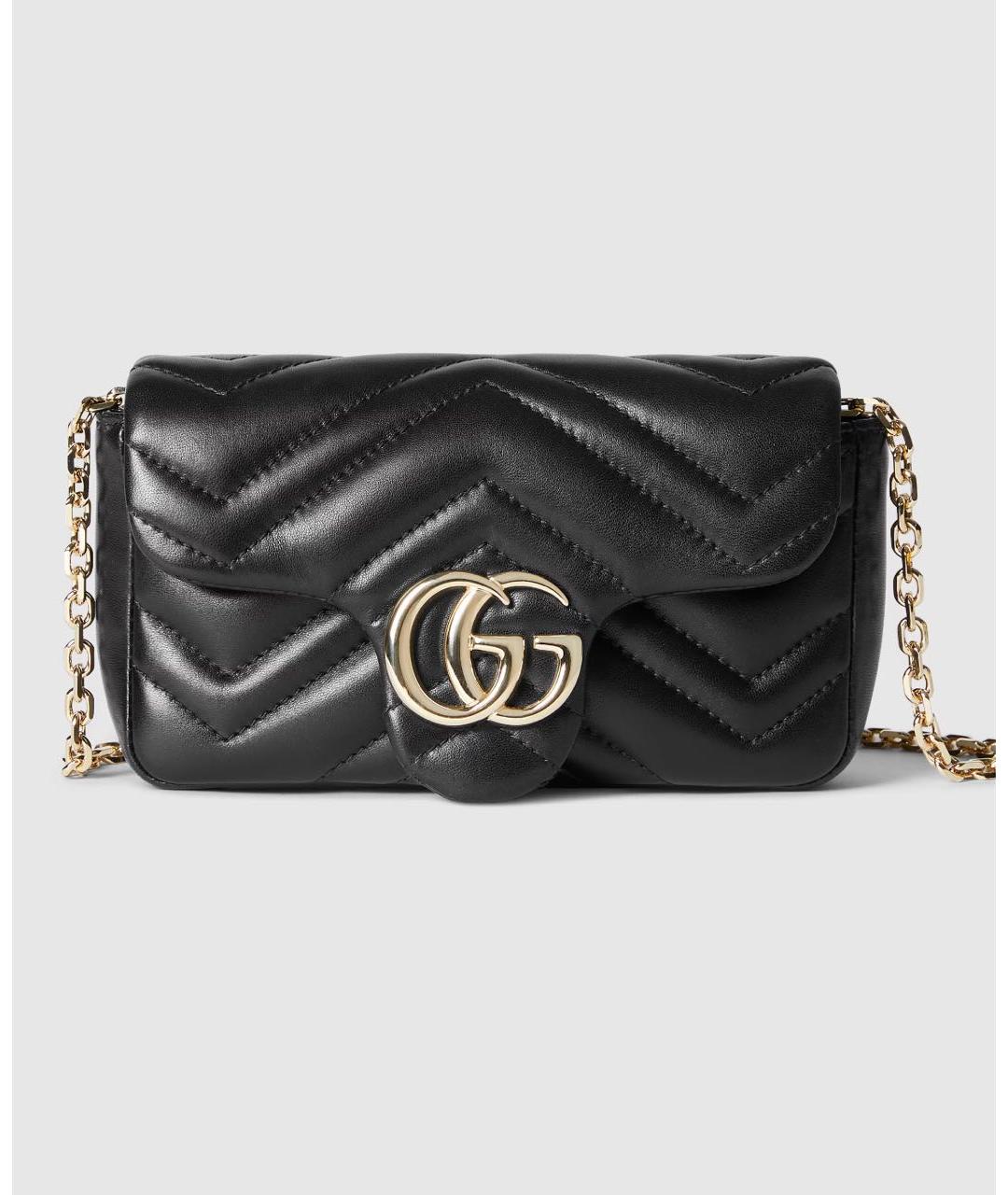 GUCCI Черная кожаная сумка через плечо, фото 7