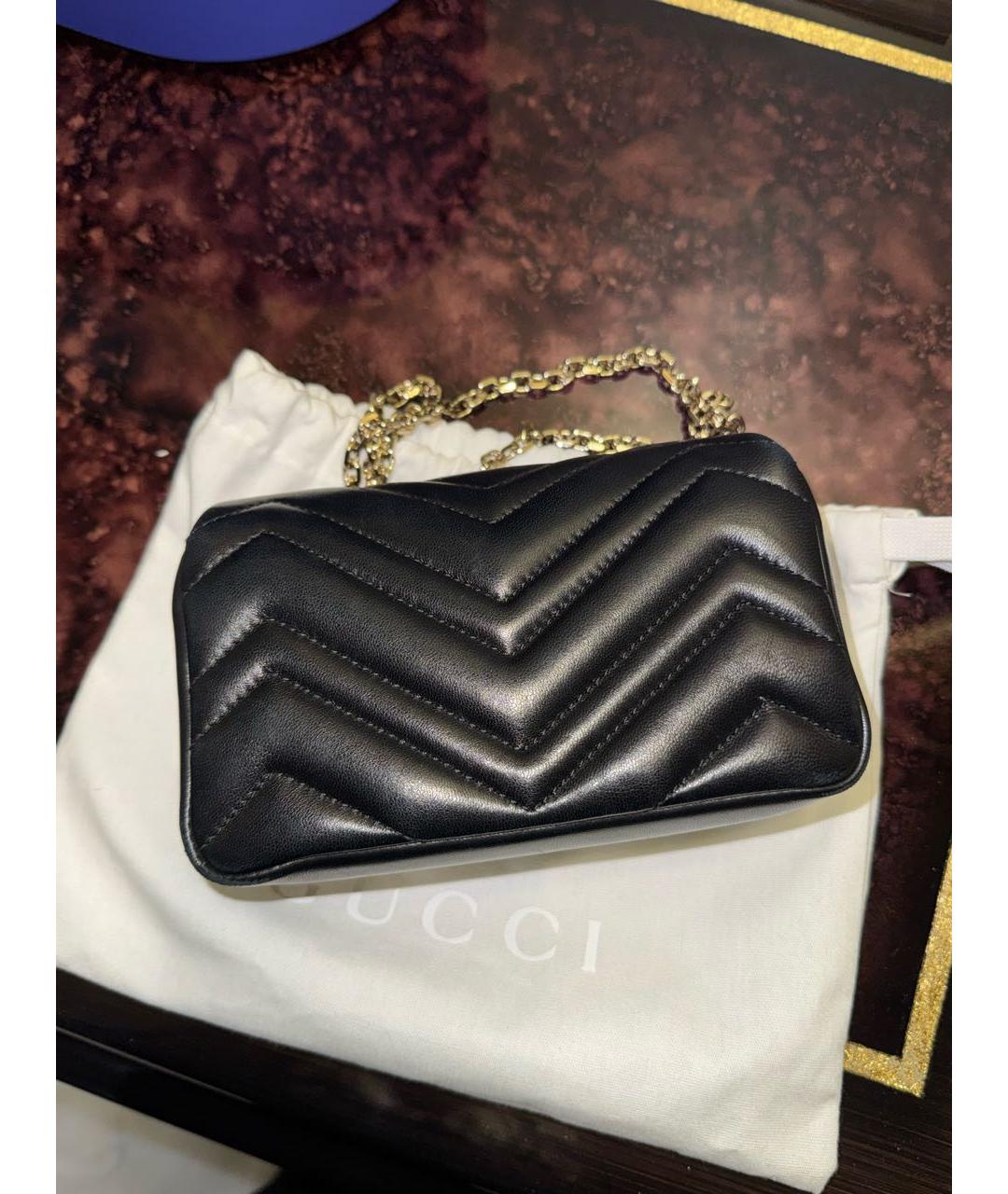 GUCCI Черная кожаная сумка через плечо, фото 4
