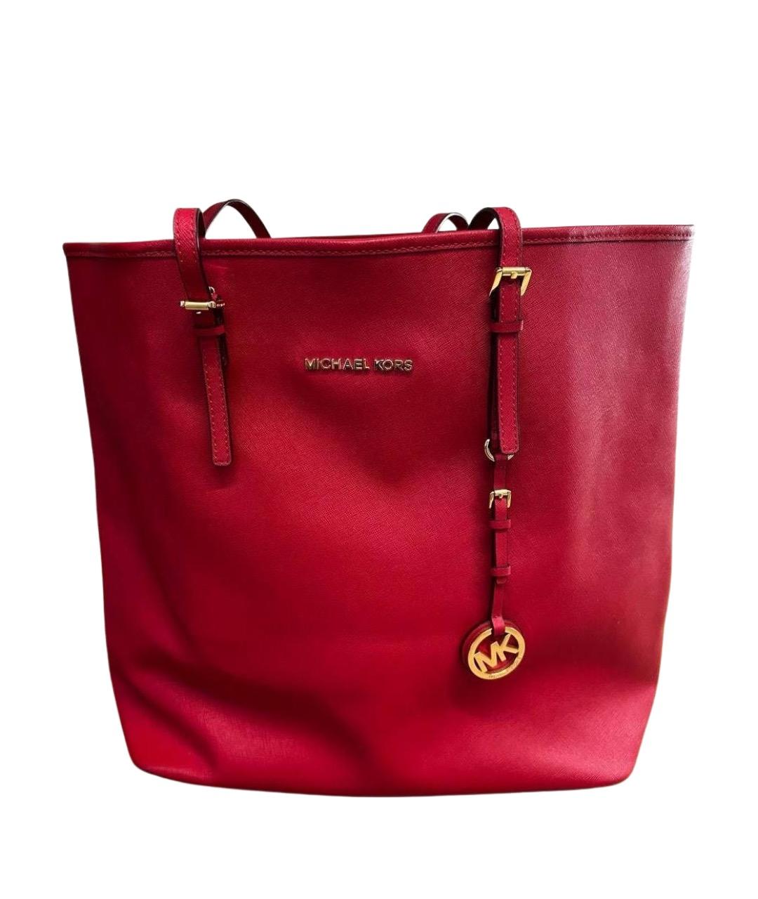 MICHAEL KORS Красная кожаная сумка тоут, фото 1
