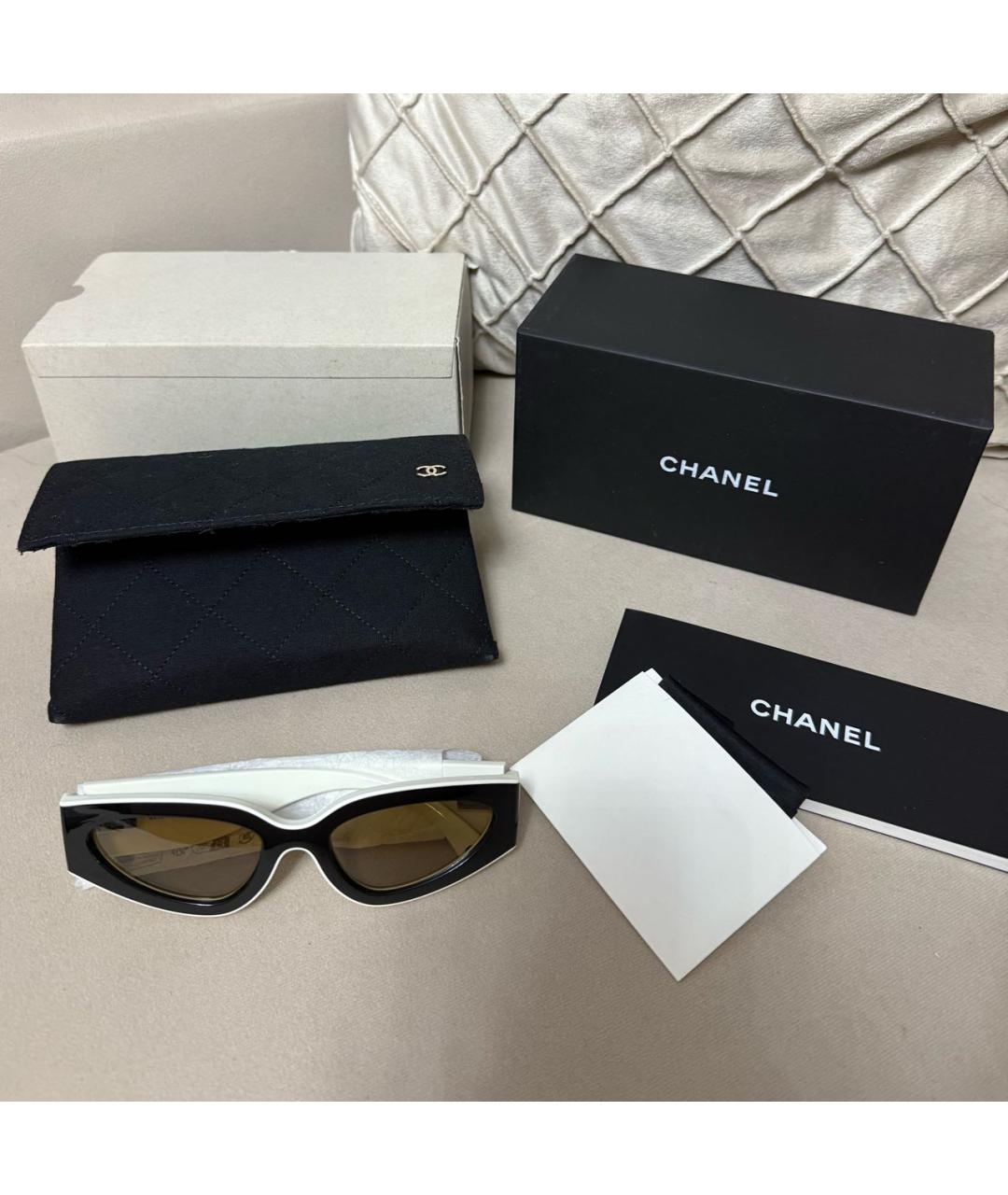 CHANEL Черные пластиковые солнцезащитные очки, фото 2