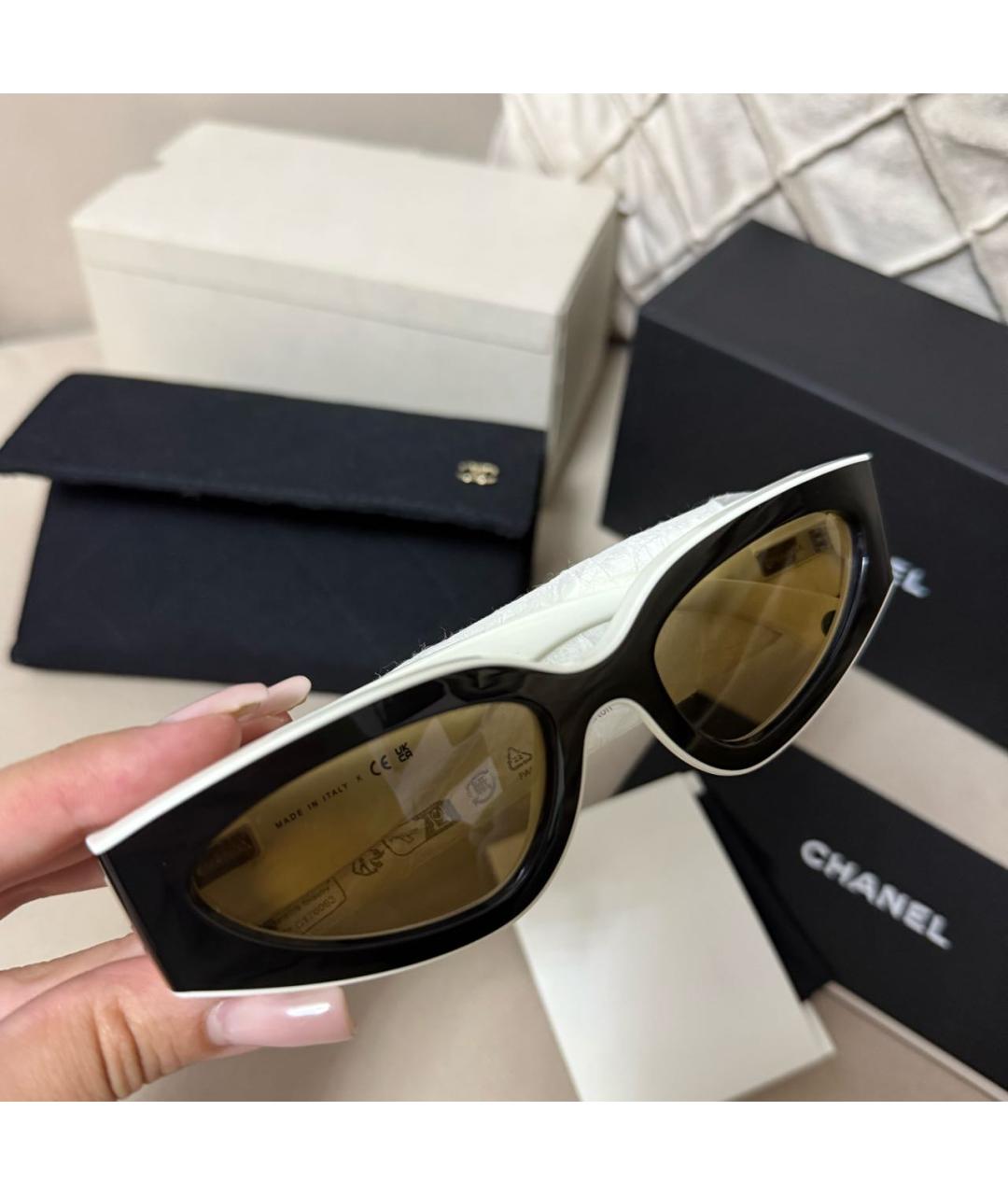 CHANEL Черные пластиковые солнцезащитные очки, фото 3