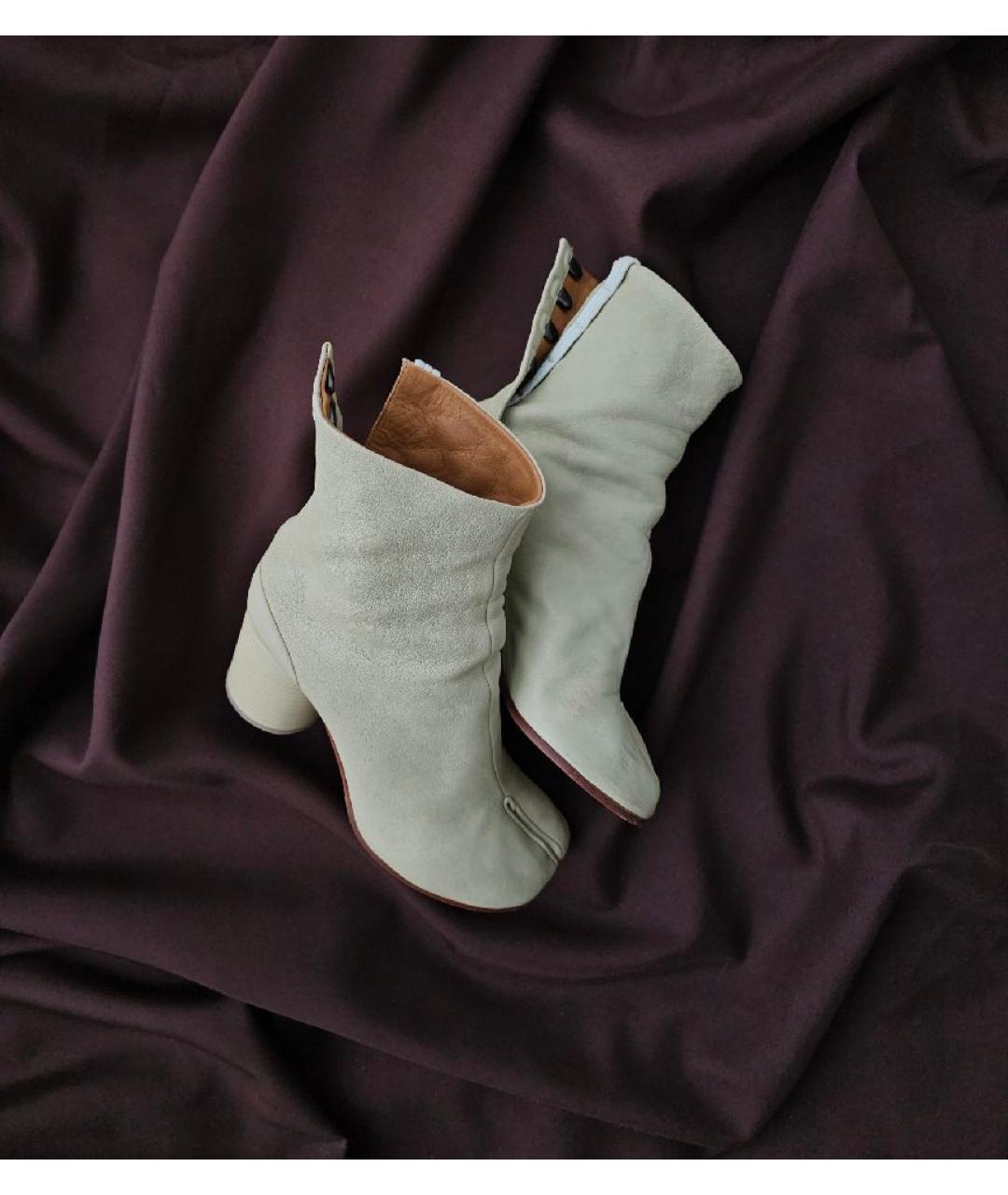 MAISON MARGIELA Бежевые кожаные ботильоны, фото 4