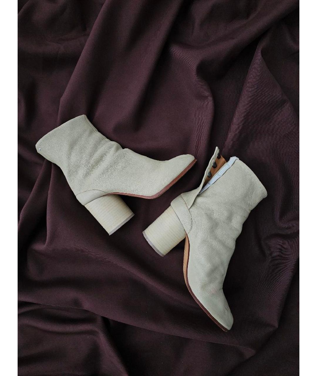 MAISON MARGIELA Бежевые кожаные ботильоны, фото 3