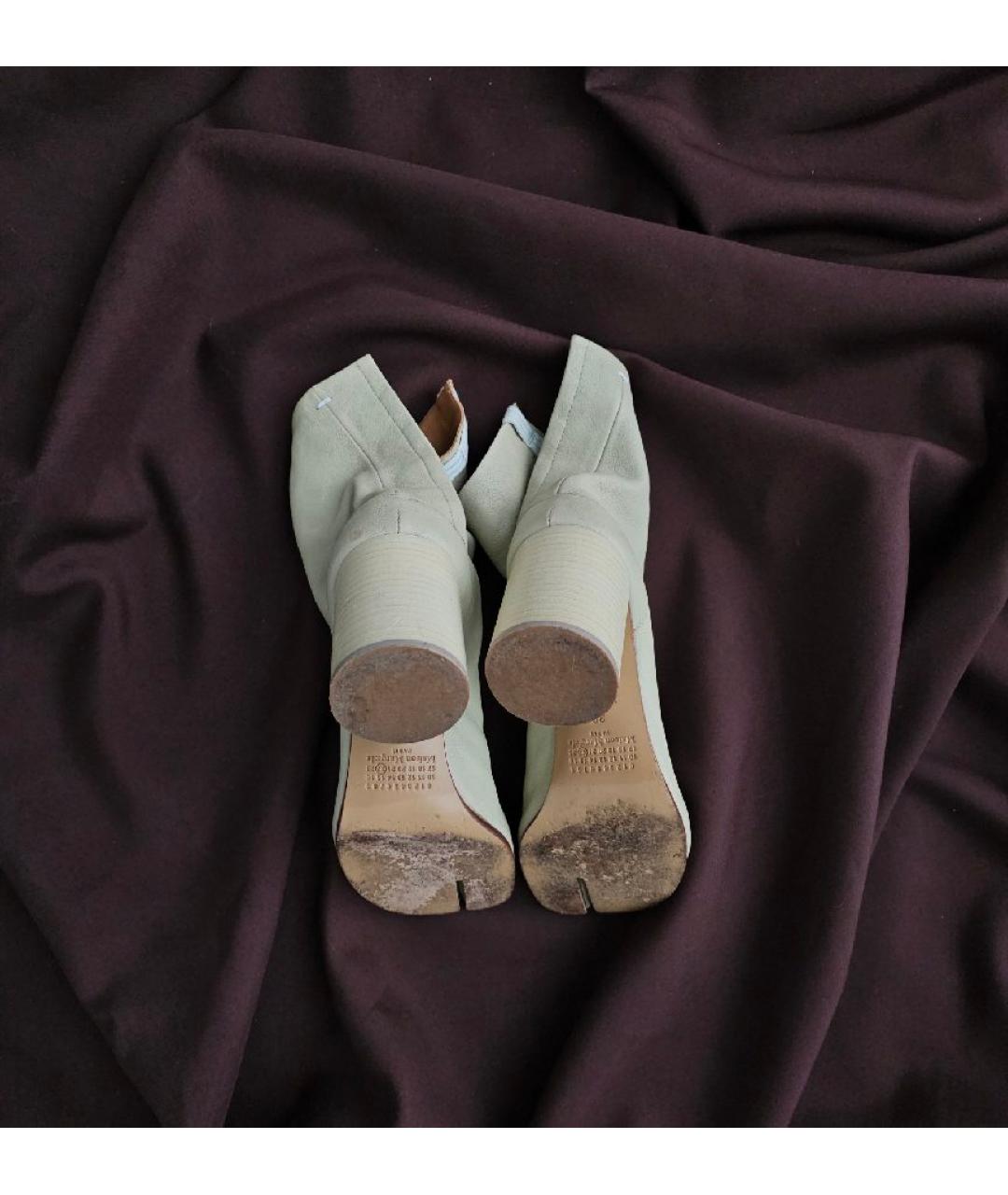 MAISON MARGIELA Бежевые кожаные ботильоны, фото 5