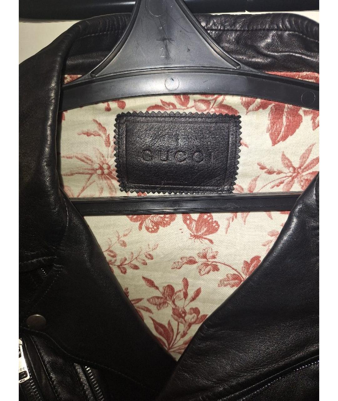 GUCCI Черная кожаная куртка, фото 3