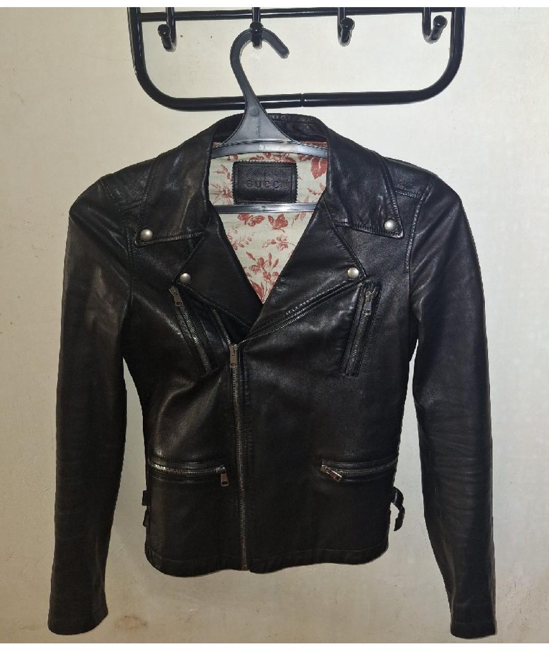 GUCCI Черная кожаная куртка, фото 5
