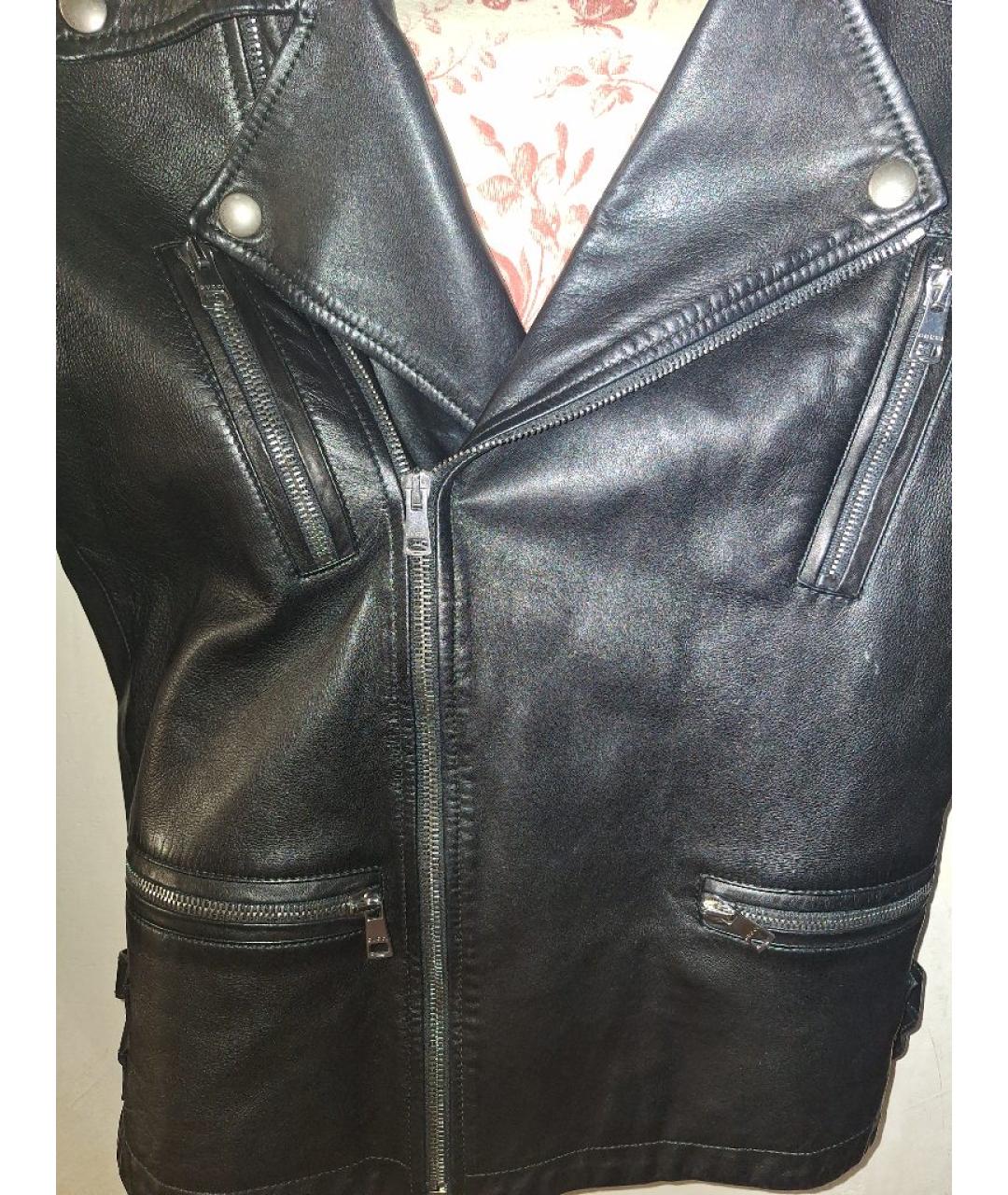 GUCCI Черная кожаная куртка, фото 4