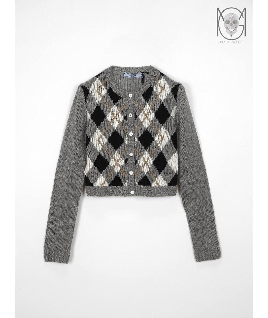 PRADA Серый кашемировый кардиган, фото 9