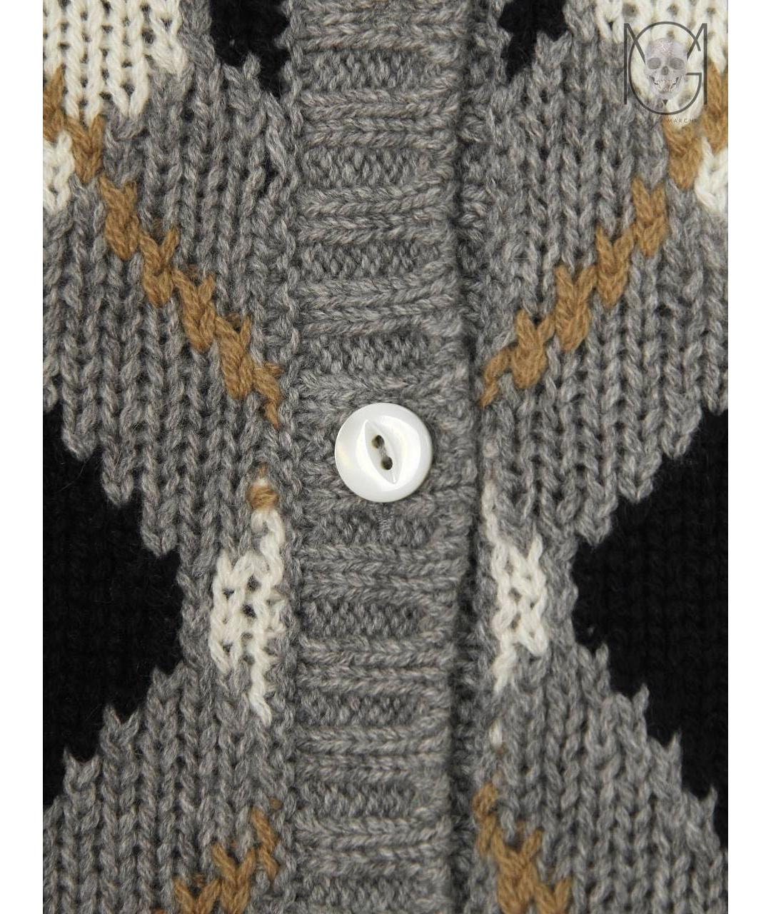 PRADA Серый кашемировый кардиган, фото 4