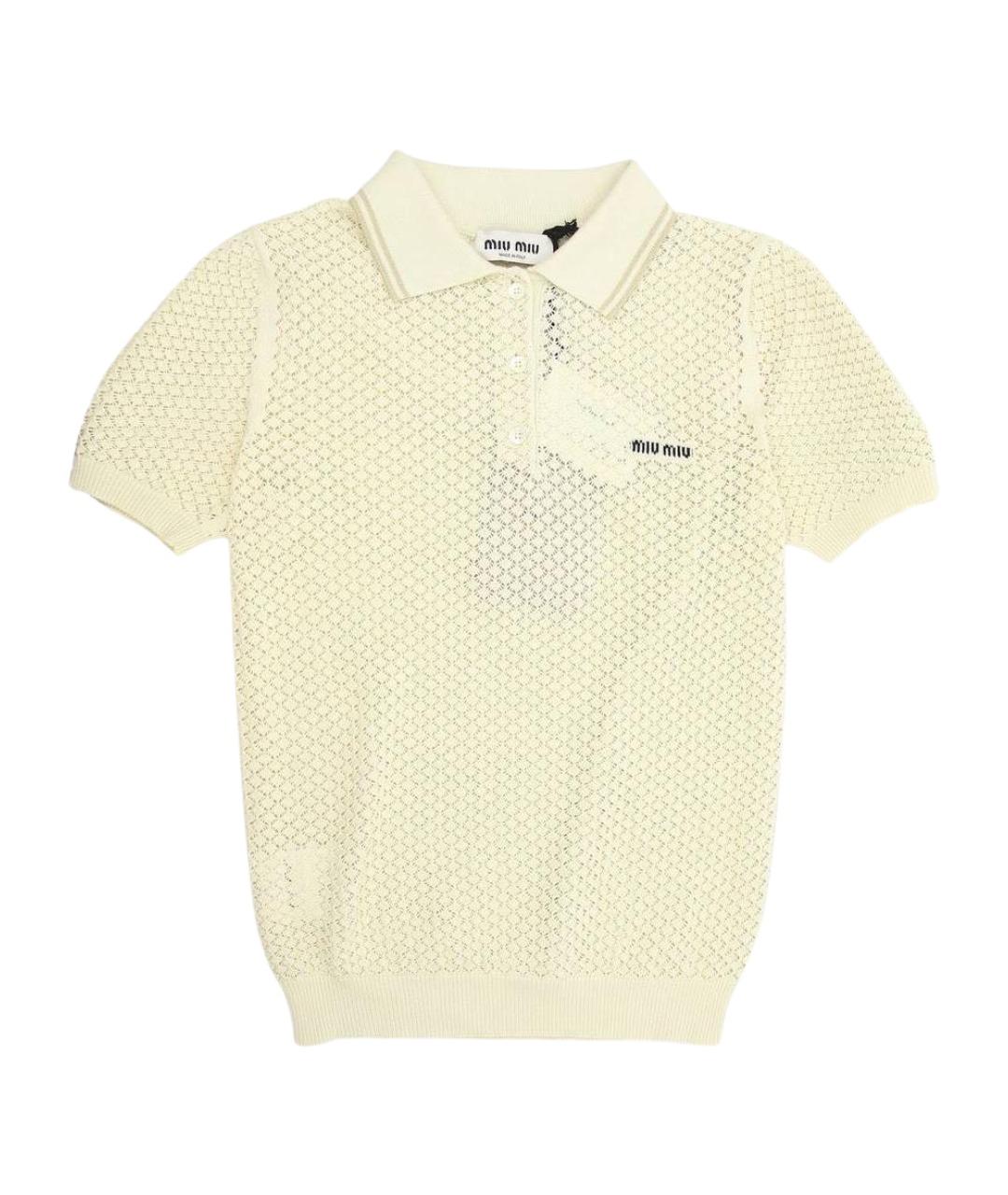 MIU MIU Бежевая хлопковая футболка, фото 1