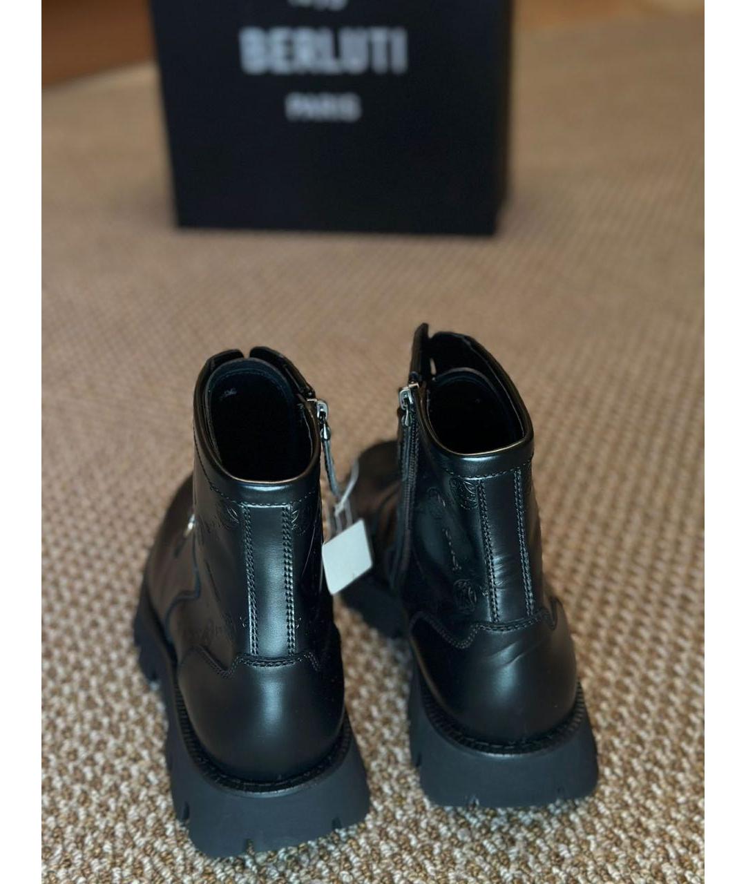 BERLUTI Черные кожаные высокие ботинки, фото 4