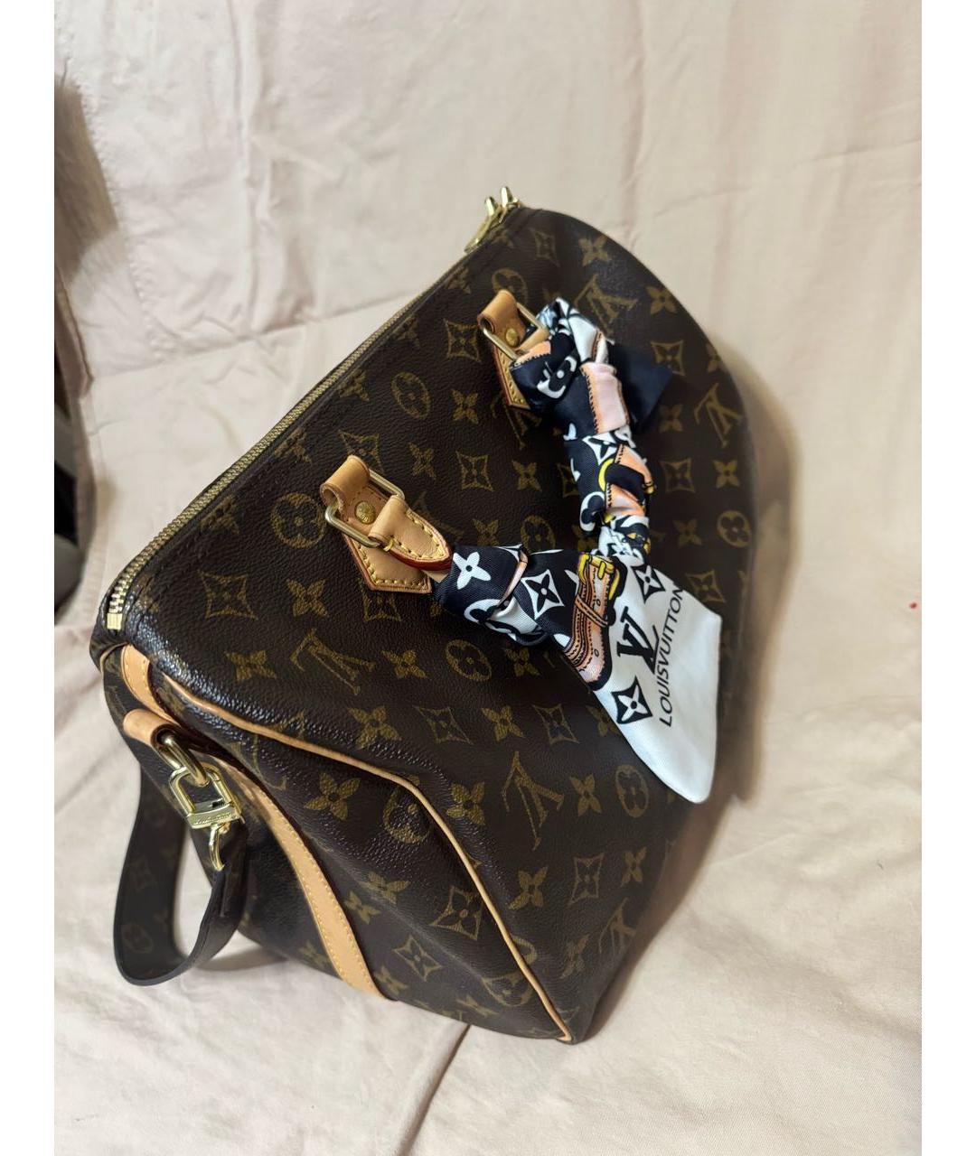 LOUIS VUITTON Коричневая кожаная сумка с короткими ручками, фото 2