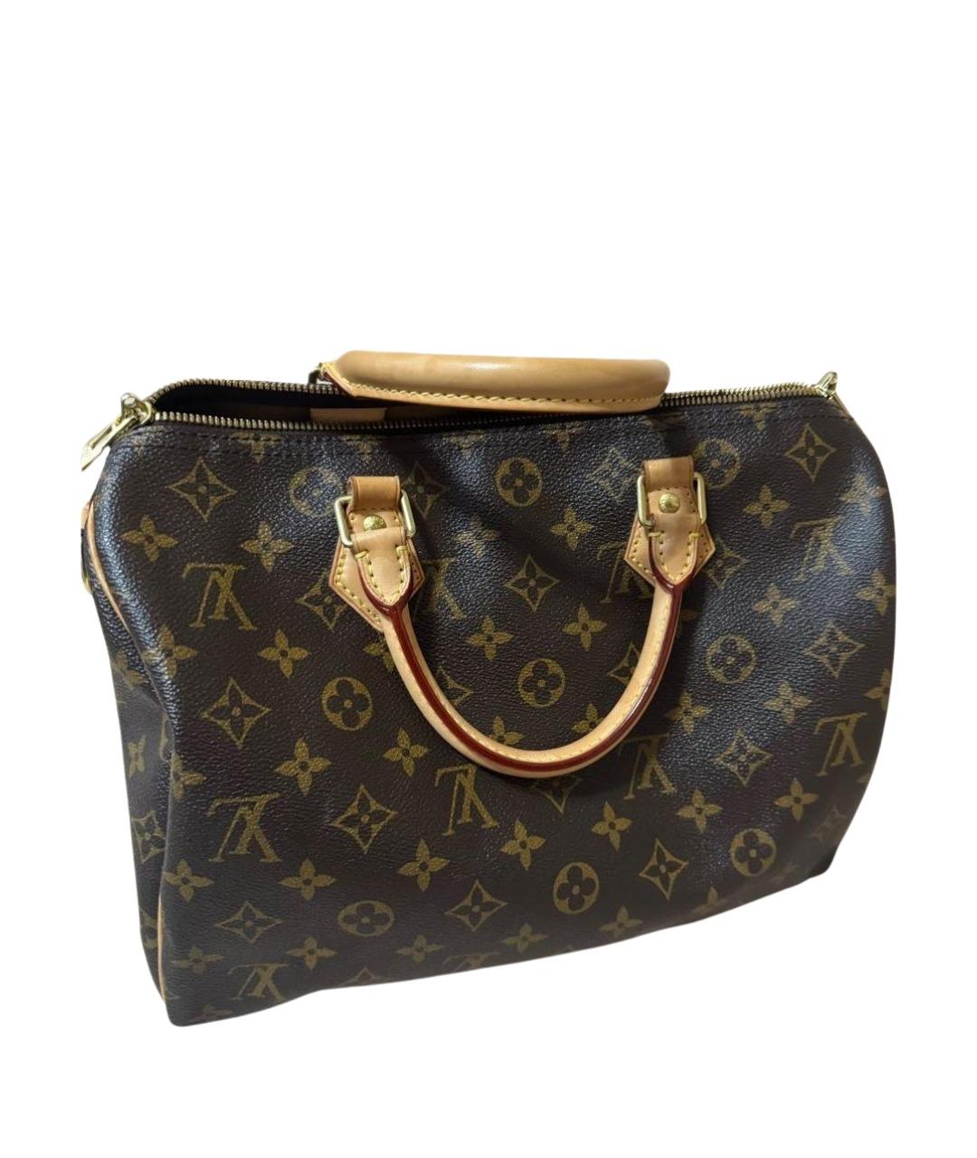 LOUIS VUITTON Коричневая кожаная сумка с короткими ручками, фото 1