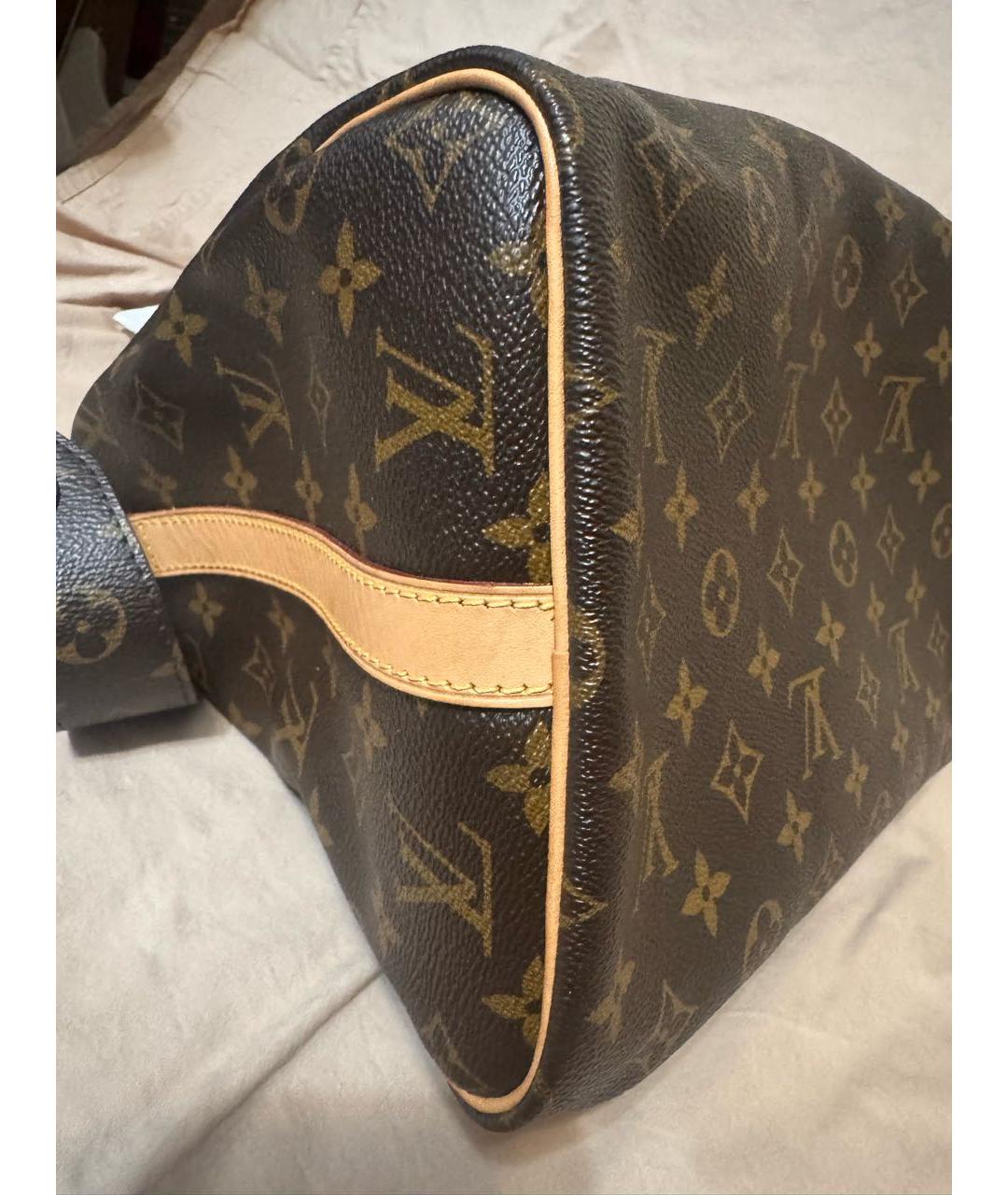 LOUIS VUITTON Коричневая кожаная сумка с короткими ручками, фото 5