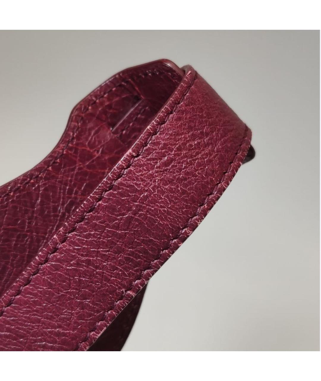 BALENCIAGA Бордовая кожаная сумка тоут, фото 8