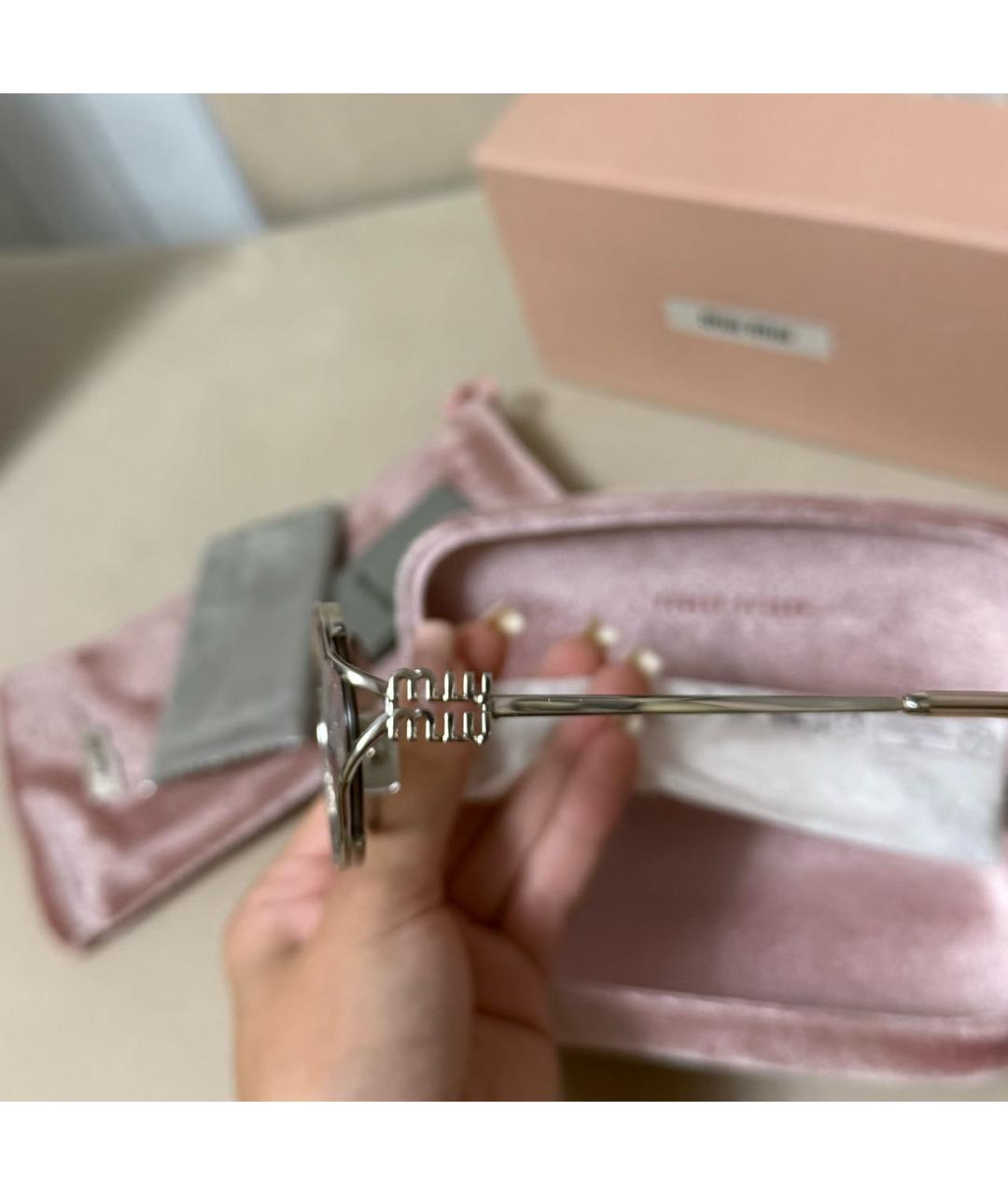 MIU MIU Серебряные металлические солнцезащитные очки, фото 6