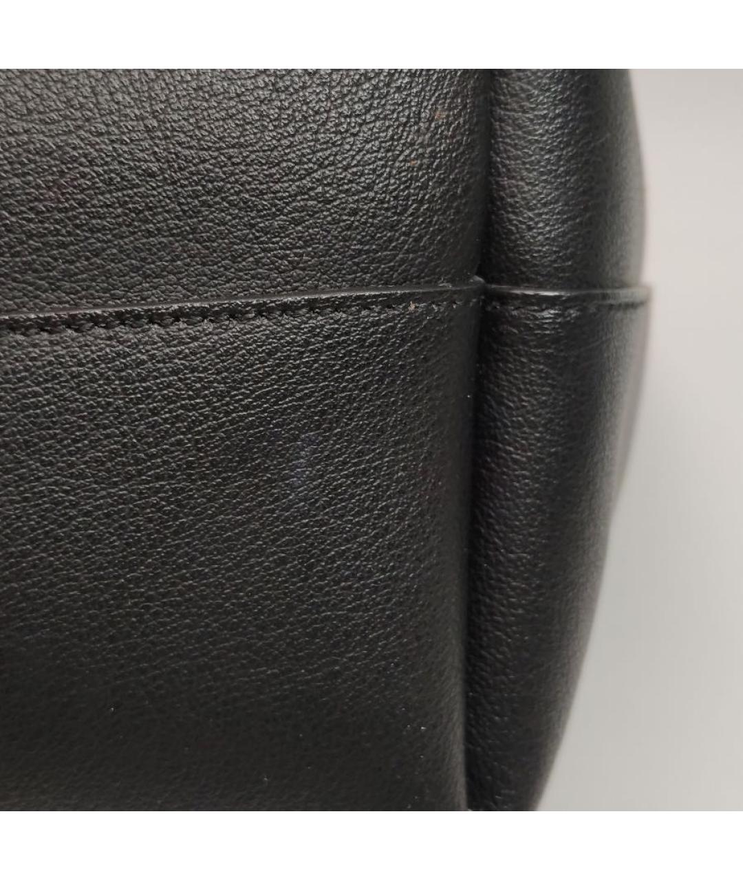 SAINT LAURENT Черная кожаная сумка тоут, фото 8