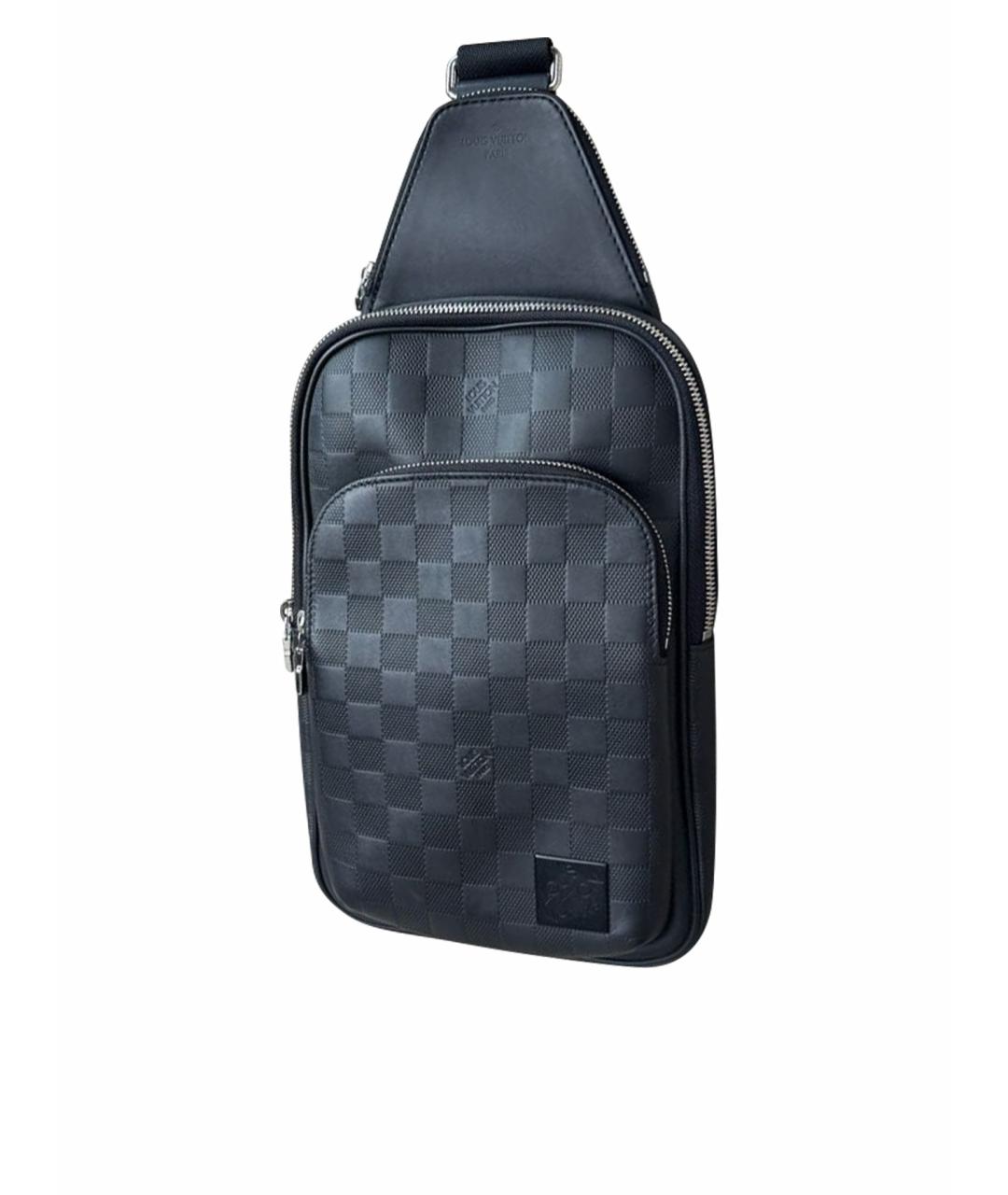 LOUIS VUITTON Черная кожаная сумка на плечо, фото 1