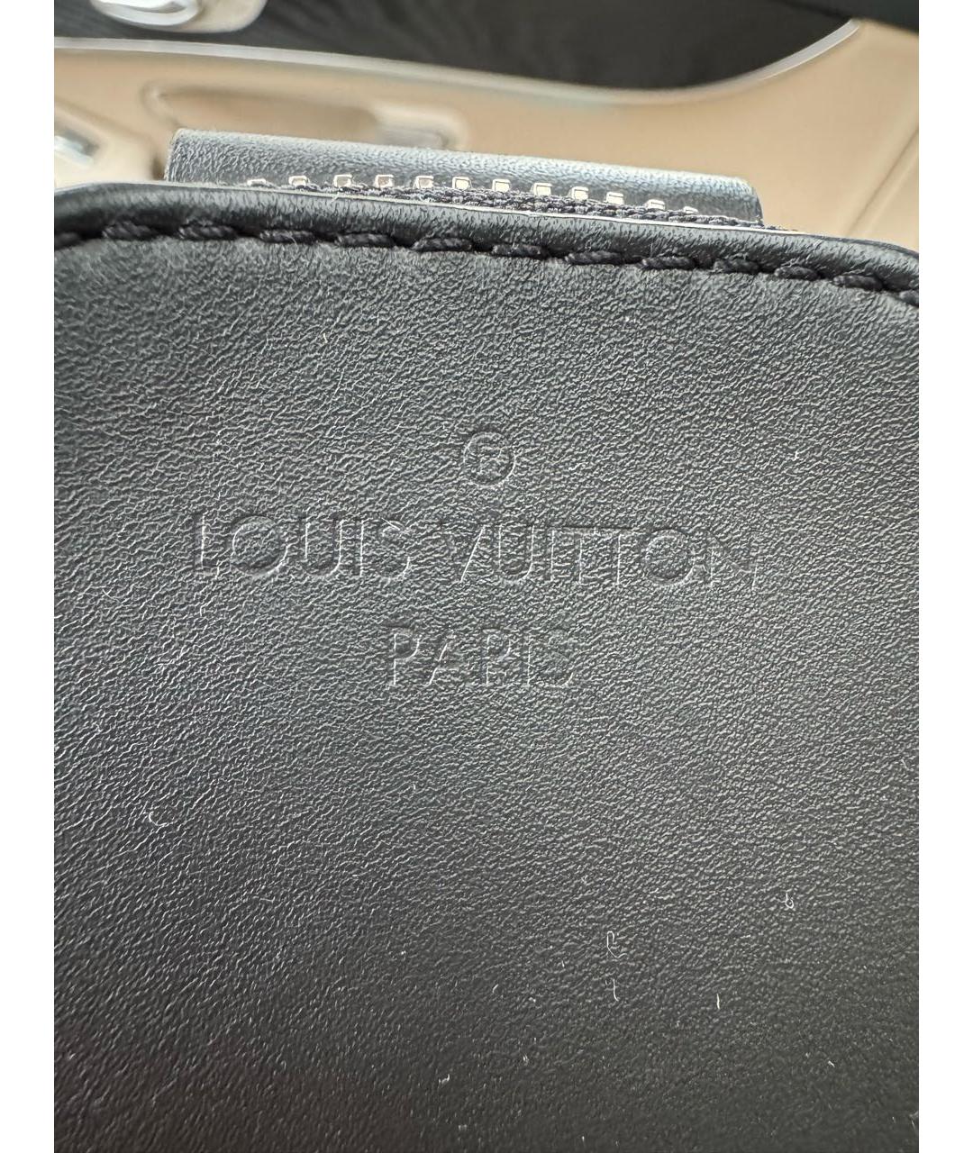 LOUIS VUITTON Черная кожаная сумка на плечо, фото 2