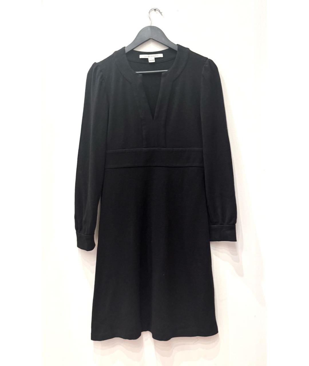 DIANE VON FURSTENBERG Черное шерстяное повседневное платье, фото 6